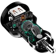 Автомобильное зарядное устройство Aukey Quick Charge 3.0 CC-T8, 2 USB-A , 36 Вт, 3A, с кабелем, чёрный